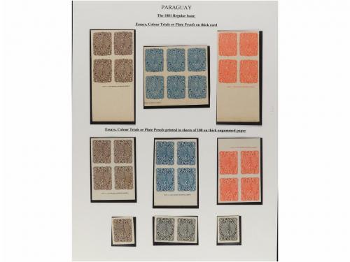 ✉ PARAGUAY. 1879-87. COLECCIÓN montada en hojas de álbum con