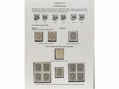 ✉ PARAGUAY. 1879-87. COLECCIÓN montada en hojas de álbum con