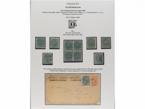 ✉ PARAGUAY. 1879-87. COLECCIÓN montada en hojas de álbum con