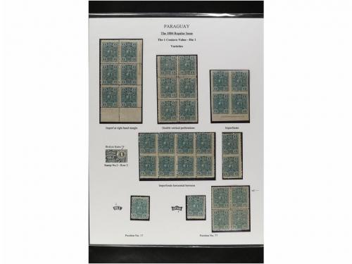 ✉ PARAGUAY. 1879-87. COLECCIÓN montada en hojas de álbum con