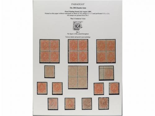 ✉ PARAGUAY. 1879-87. COLECCIÓN montada en hojas de álbum con