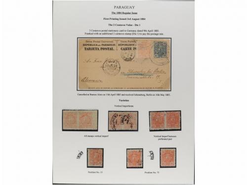 ✉ PARAGUAY. 1879-87. COLECCIÓN montada en hojas de álbum con