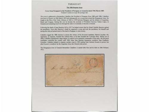 ✉ PARAGUAY. 1879-87. COLECCIÓN montada en hojas de álbum con
