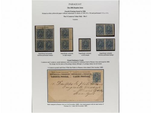 ✉ PARAGUAY. 1879-87. COLECCIÓN montada en hojas de álbum con