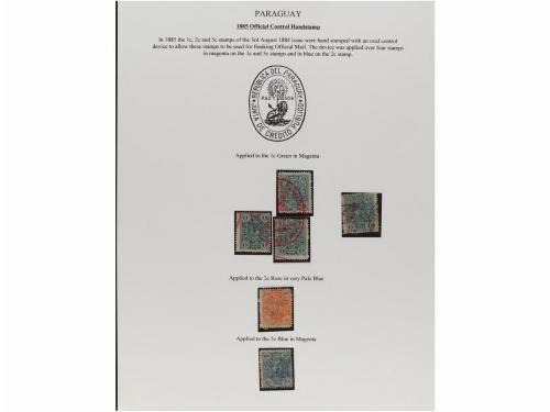 ✉ PARAGUAY. 1879-87. COLECCIÓN montada en hojas de álbum con