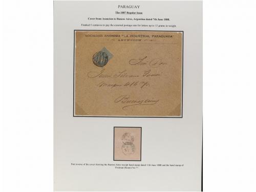 ✉ PARAGUAY. 1879-87. COLECCIÓN montada en hojas de álbum con