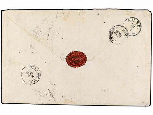 ✉ RUSIA. Sc. 26 (4), 29 (2). 1881. MOSCOW to GERMANY. 2 k. (