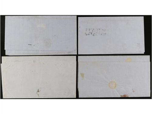 ✉ MEXICO. 1858-61. CUATRO cartas con sellos bisectados y cua