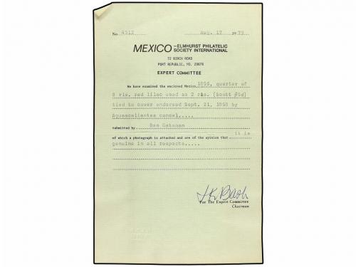 ✉ MEXICO. 1858-61. CUATRO cartas con sellos bisectados y cua