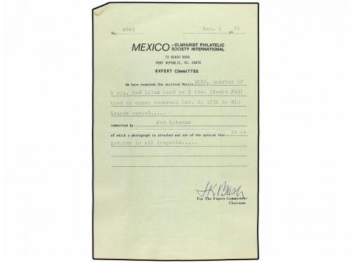 ✉ MEXICO. 1858-61. CUATRO cartas con sellos bisectados y cua