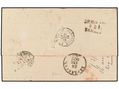 ✉ RUSIA. Sc. 17. 1872. BERDIARESK (Ukraine) to MARSEILLE. 20