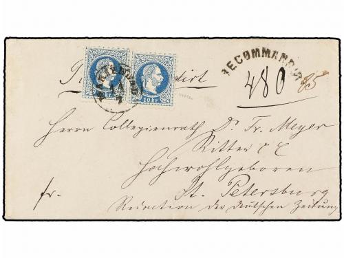 ✉ AUSTRIA. 1870. MARIENDRAD to SAINT PETERSBURG (Russia). 10