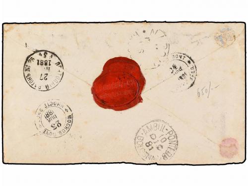 ✉ RUSIA. Sc. 27 (3). 1881. MOSCOW to NAPLES. 7 k. (3). Regis