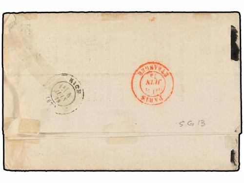 ✉ RUSIA. Sc. 20. 1873. PLESKAUER to NICE (Francia). 3 k. gre