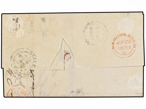✉ GRAN BRETAÑA. Sg. 54, 57. 1853. MANCHESTER to MANILA (Phil