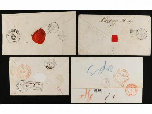 ✉ RUSIA. 1856-66. ELEVEN letters from RUSSIA (one from WARSA