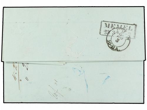 ✉ LETONIA. 1861. LIBAU to CÖLN (Germany). Entire letter. LIB