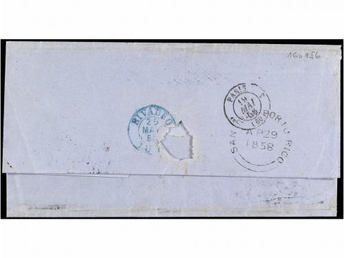 ✉ PUERTO RICO. Ant. 4, 7. 1858. S. JUAN PUERTO RICO a RIVADE