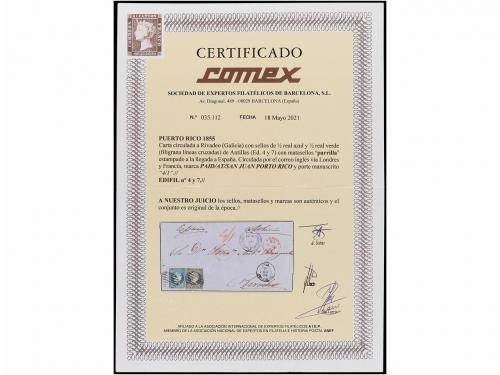 ✉ PUERTO RICO. Ant. 4, 7. 1858. S. JUAN PUERTO RICO a RIVADE