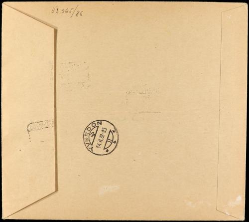 ✉ ESPAÑA. Ed. 848. 1938. BURGOS a YVERDON (Suiza). HB sin de