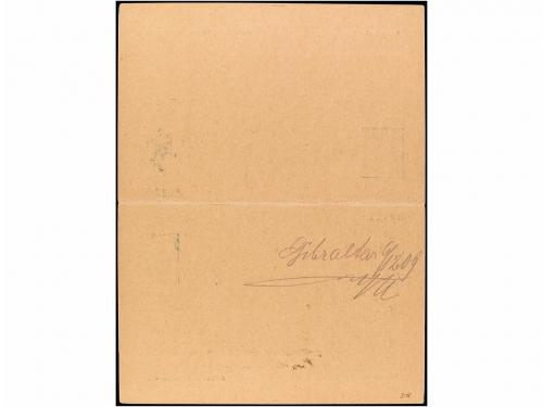 ✉ GIBRALTAR. 1909. GIBRALTAR a SAN SEBASTIÁN. Entero Postal 