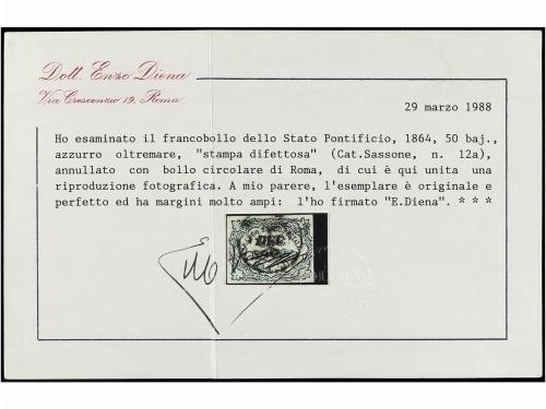 ° ITALIA ANTIGUOS ESTADOS: ESTADOS PONTIFICIOS. Sa. 12. 1864