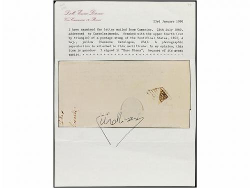 ✉ ITALIA ANTIGUOS ESTADOS: ESTADOS PONTIFICIOS. Sa. 5A. 1860