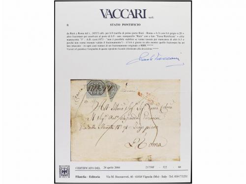 ✉ ITALIA ANTIGUOS ESTADOS: ESTADOS PONTIFICIOS. Sa. 7. (1853