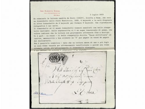 ✉ ITALIA ANTIGUOS ESTADOS: ESTADOS PONTIFICIOS. Sa. 7. (1853