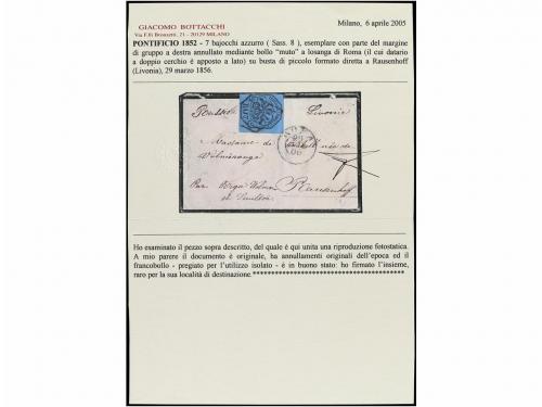 ✉ ITALIA ANTIGUOS ESTADOS: ESTADOS PONTIFICIOS. Sa. 8. 1856.