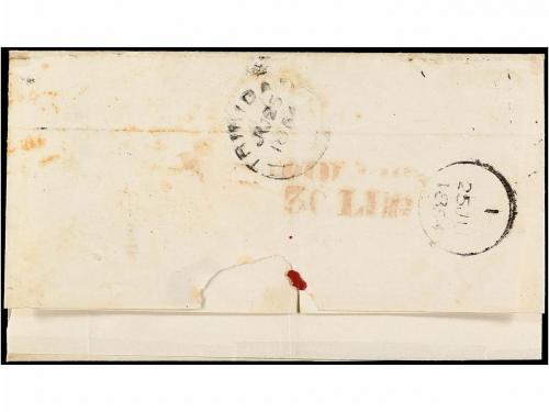 ✉ TRINIDAD. Sg. 8. 1854. TRINIDAD to NAPLES. 1d. brick red c