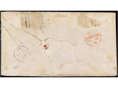 ✉ COLOMBIA. Sc. 47. 1866. BOGOTÁ a LONDRES. 20 cent azul. Ma