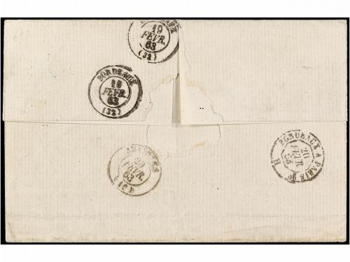 ✉ ARGENTINA. 1863. BUENOS AIRES a FRANCIA. Circulada con sel