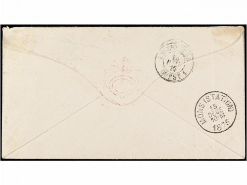 ✉ PANAMA. 1875. PANAMÁ a MONS (Bélgica). Circulada vía el co