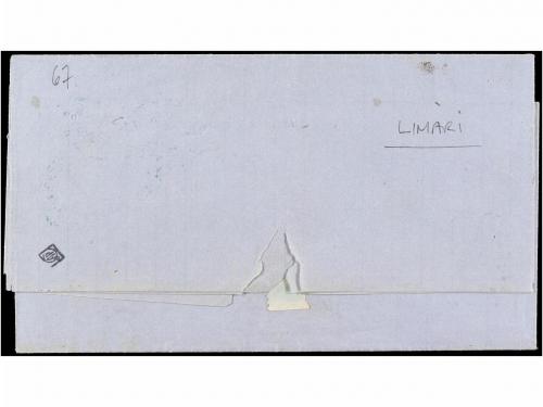 ✉ CHILE. Sc. 18. 1867. VALPARAÍSO a COBIJA. 10 cts. azul (se