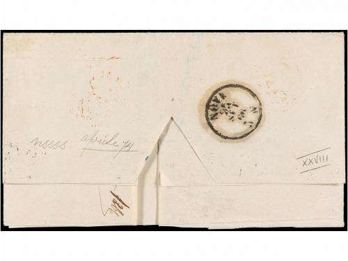 ✉ PORTUGAL. 1866. LISBOA a NOVI LIGURI. 50 reis verde y 100 