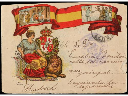 ✉ MARRUECOS. 1914. GUERRA DE ÁFRICA. Sobre Patriótico con il