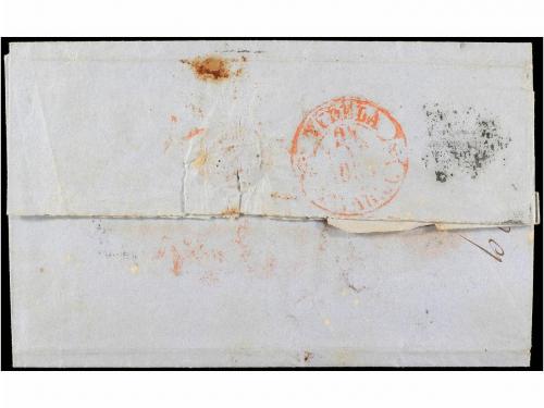 ✉ ESPAÑA. Ed. 1. 1850. BARCELONA a TUDELA. 6 cuartos negro. 