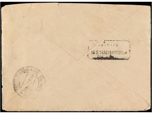 ✉ MARRUECOS. 1914. GUERRA DE ÁFRICA. Sobre Patriótico con il