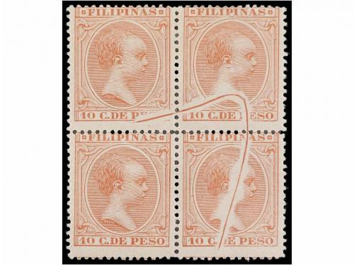 * FILIPINAS. Ed. 114. 10 cts. castaño. Bloque de cuatro, esp