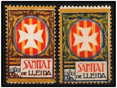 ESPAÑA GUERRA CIVIL. LLEIDA. 10 cts. y 50 cts. SANITAT. (Al.