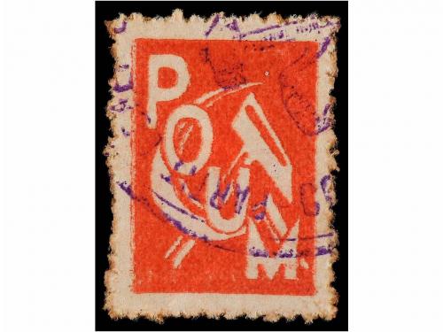 ESPAÑA GUERRA CIVIL. P.O.U.M. sin valor rojo. (Al. 1485). 