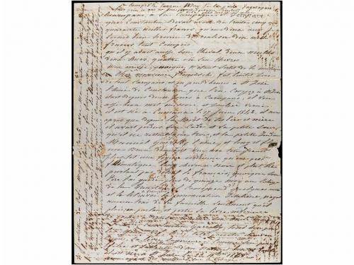 ✉ COSTA RICA. 1857. SAN JOSÉ a MARTIGUES (Francia). Carta co