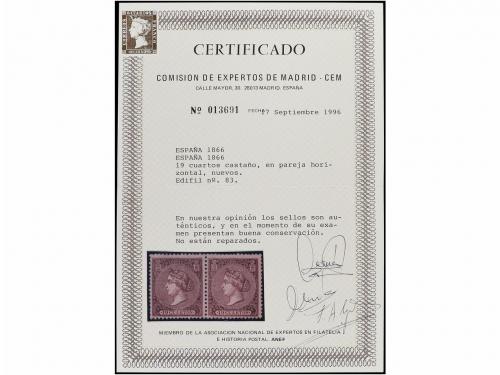 * ESPAÑA. Ed. 83. 19 cuartos castaño. MAGNÍFICO EJEMPLAR. Ce