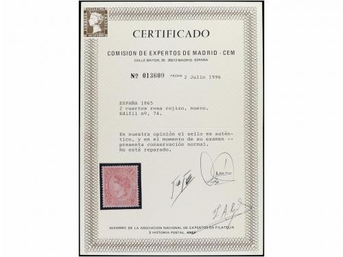 (*) ESPAÑA. Ed. 74. 2 cuartos rosa. Centraje excepcional, ra