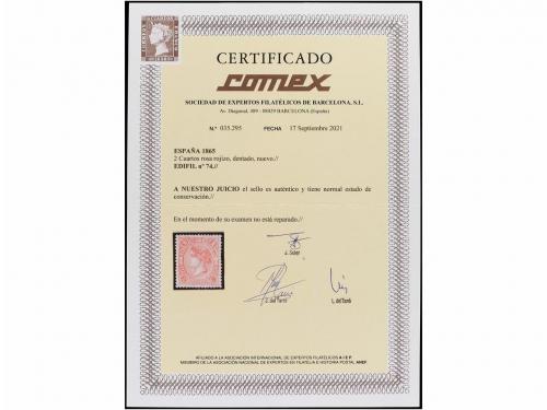 (*) ESPAÑA. Ed. 74. 2 cuartos rosa. Centraje excepcional, ra