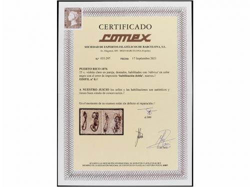 * COLONIAS ESPAÑOLAS: PUERTO RICO. Ed. 8hh. 25 cts. gris. Pa