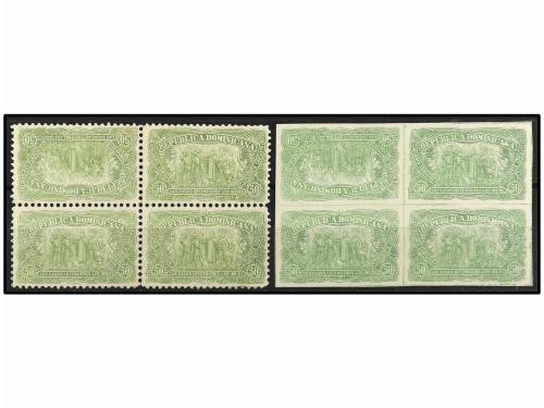 * REPUBLICA DOMINICANA. Sc. 106a y 106c. 1899. 50 cts. verde