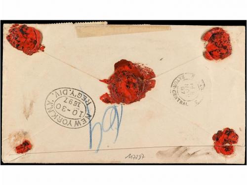 ✉ REPUBLICA DOMINICANA. Sc. 98 (4). 1897. PUERTO PLATA a PAR