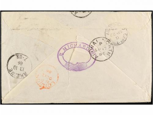 ✉ CABO DE BUENA ESPERANZA. Sg. 42, 44. 1886. LADA GREY a ALE